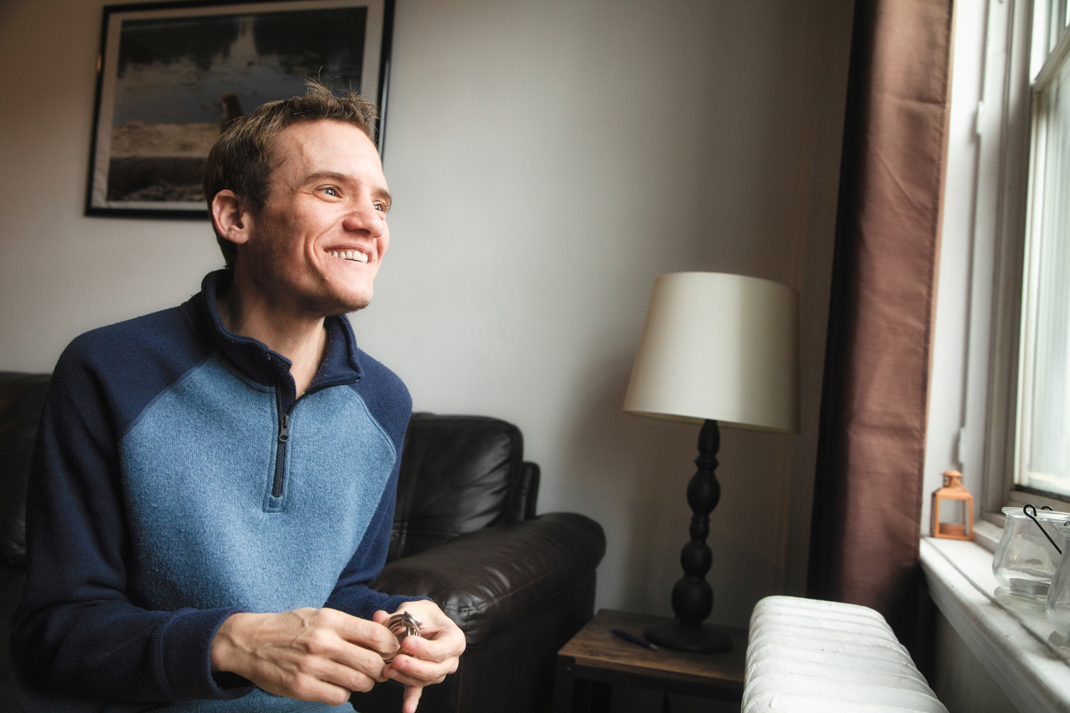 Happy man smiling